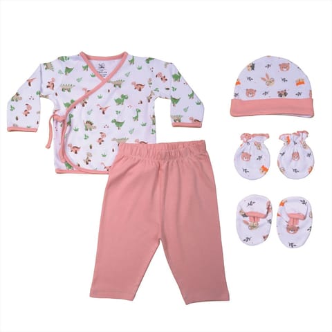 Tiny Lane Adorable & Comfy Baby Clothing - Dino Jhabla, Legging, & Cap Booties Miten