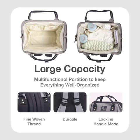 R for Rabbit Caramello Diaper Bag Smart And Fashionable Diaper Bag For Moms Black Grey