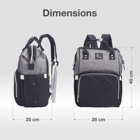 R for Rabbit Caramello Diaper Bag Smart And Fashionable Diaper Bag For Moms Black Grey