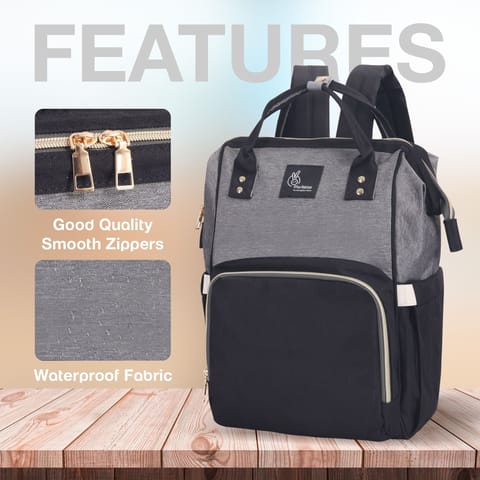 R for Rabbit Caramello Diaper Bag Smart And Fashionable Diaper Bag For Moms Black Grey