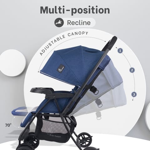 R for Rabbit Poppins Joy Cute Stroller For Kids Blue Grey