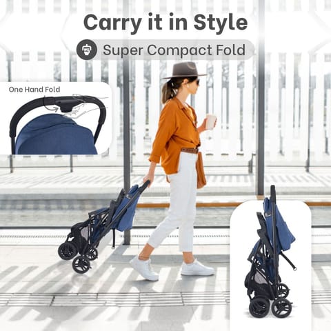 R for Rabbit Poppins Joy Cute Stroller For Kids Blue Grey
