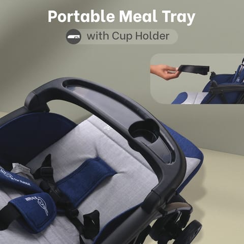 R for Rabbit Poppins Joy Cute Stroller For Kids Blue Grey