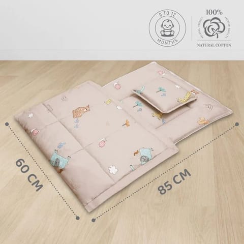 R for Rabbit Snuggy Cozy Baby Bedding With Blanket & Pillow And Odour Free Tan Brown