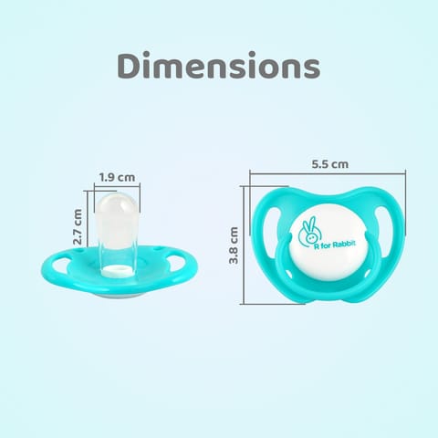 R for Rabbit Apple Pacifier Ultra Soft Silicone Nipple (L) Blue