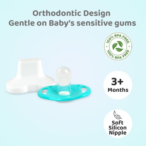 R for Rabbit Apple Pacifier Ultra Soft Silicone Nipple (L) Blue