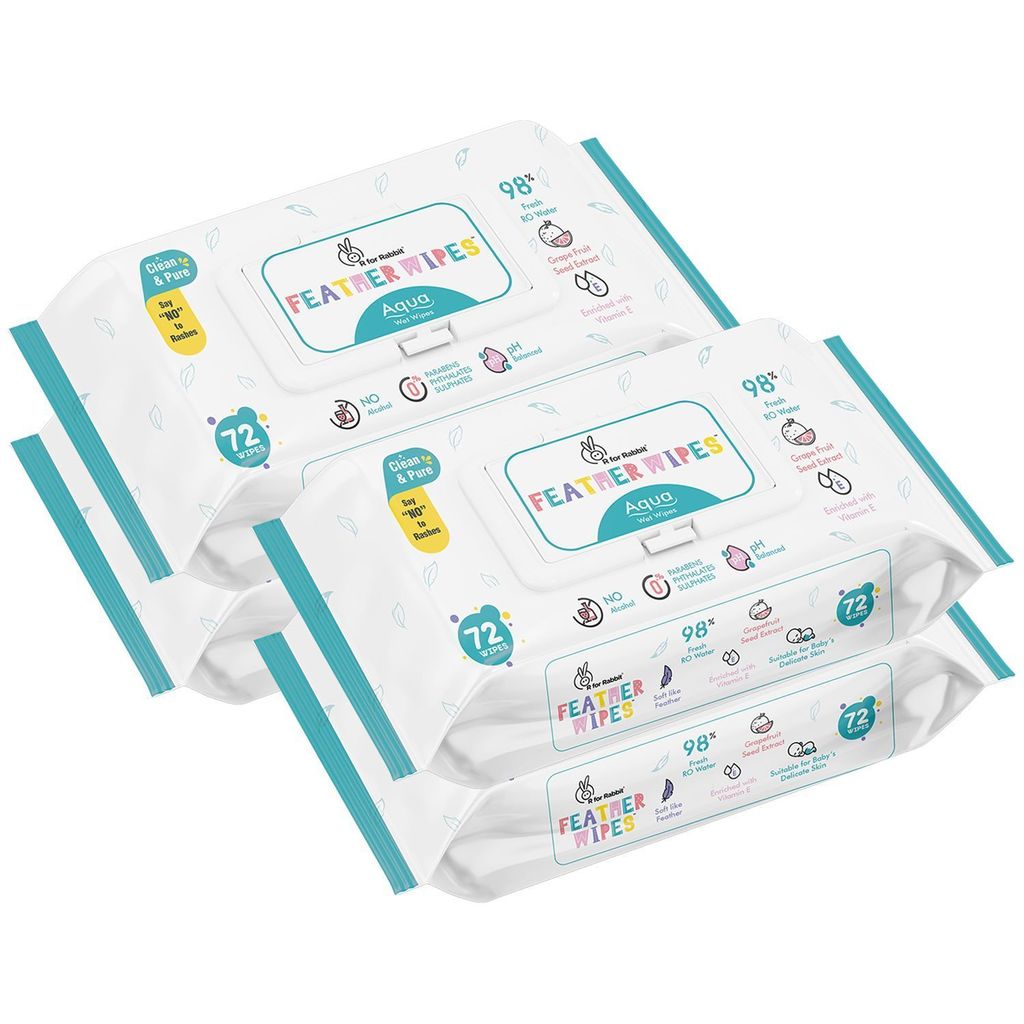 R for Rabbit Feather Aqua Wipes