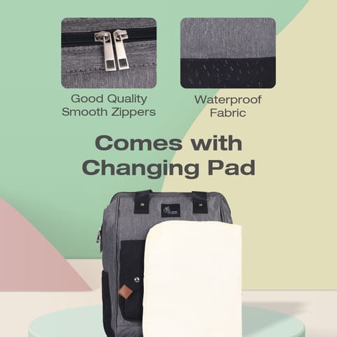 R for Rabbit Caramello Delight Smart Diaper Backpack Bag Grey Black