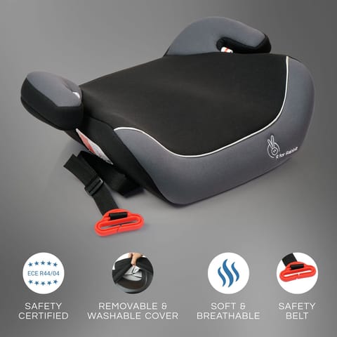 R for Rabbit Little Jack Booster Car Seat Black Grey