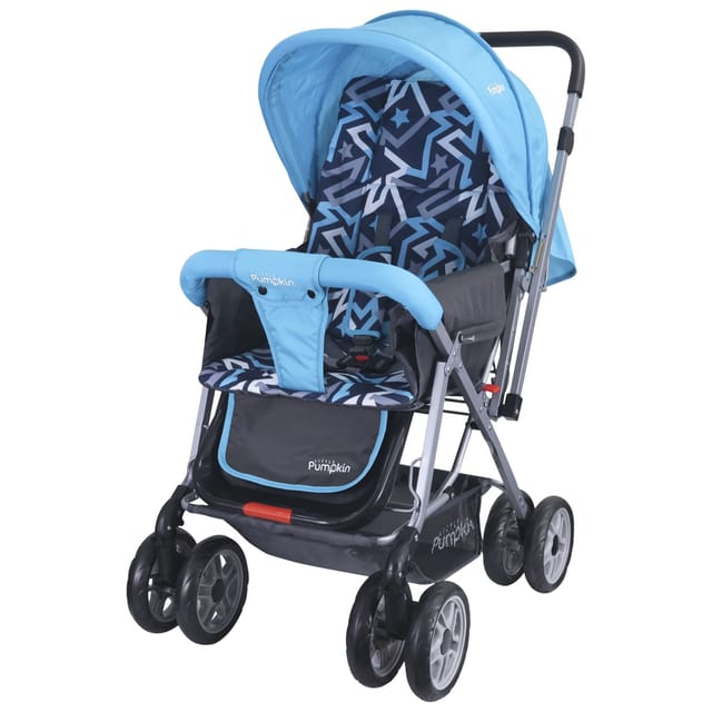 R for Rabbit Kiddie Kingdom Stroller - 3 Position Recline, Easy Fold, Reversible Handle, Rear Wheel Brakes Blue Black