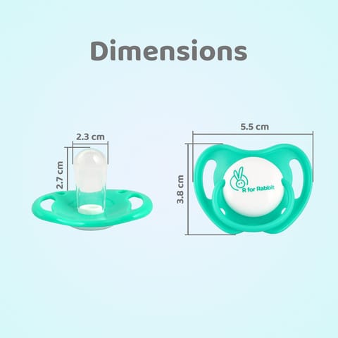 R for Rabbit Apple Pacifier Ultra Soft Silicone Nipple (L) Green