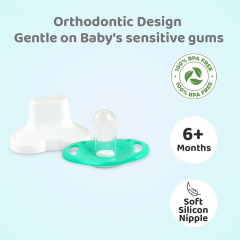 R for Rabbit Apple Pacifier Ultra Soft Silicone Nipple (L) Green