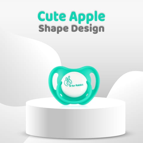 R for Rabbit Apple Pacifier Ultra Soft Silicone Nipple (L) Green