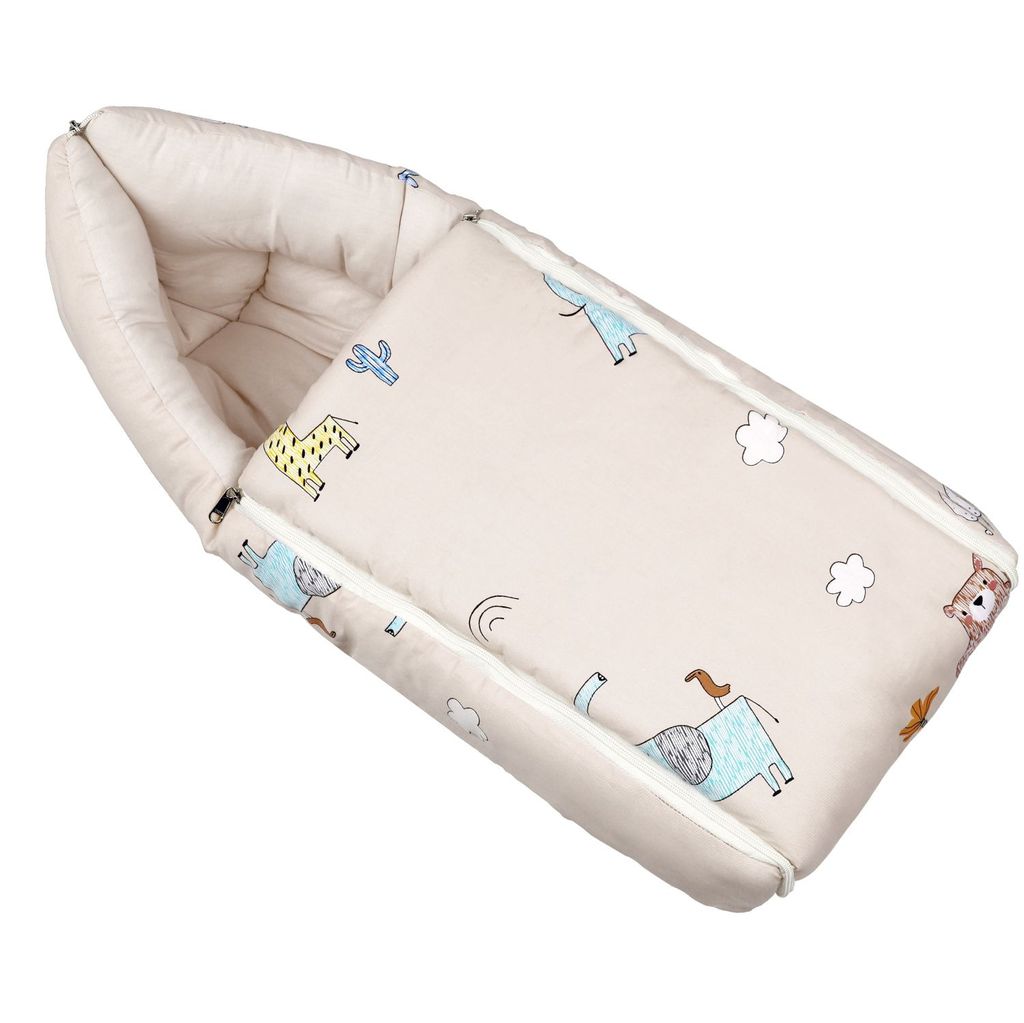R for Rabbit Snuggy Baby Bed - Easy To Carry, Convertible, High Quality Zip, 100% Natural Cotton Tan Brown