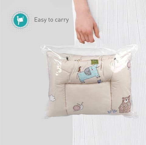 R for Rabbit Snuggy Baby Bed - Easy To Carry, Convertible, High Quality Zip, 100% Natural Cotton Tan Brown
