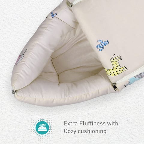 R for Rabbit Snuggy Baby Bed - Easy To Carry, Convertible, High Quality Zip, 100% Natural Cotton Tan Brown