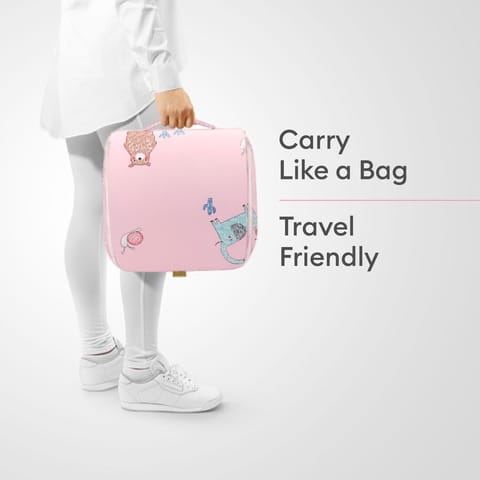 R for Rabbit Baby Nest Lite Bed - Easy Compact Fold, Zip Clouser, Carry Like Bag, Travel Friendly Blush Pink