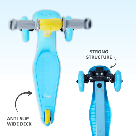 R for Rabbit Road Runner Junior Scooter - 3 Level Height Adjustment, Anti Slip Deck Blue