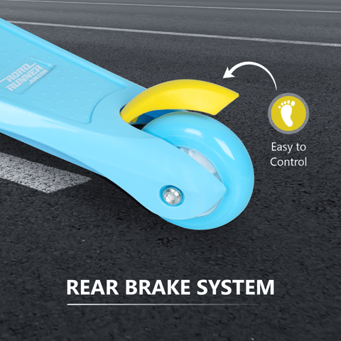 R for Rabbit Road Runner Junior Scooter - 3 Level Height Adjustment, Anti Slip Deck Blue