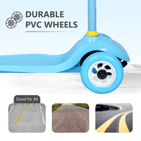 R for Rabbit Road Runner Junior Scooter - 3 Level Height Adjustment, Anti Slip Deck Blue