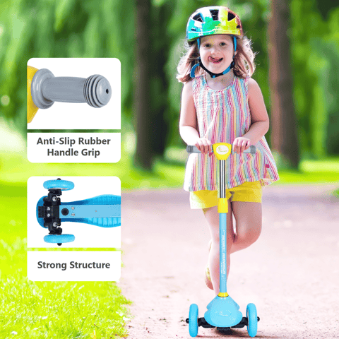 R for Rabbit Road Runner Junior Scooter - 3 Level Height Adjustment, Anti Slip Deck Blue