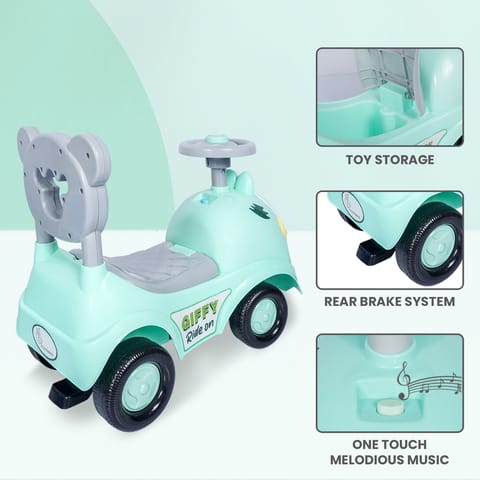 R for Rabbit Giffy Ride On Car For Kids Green