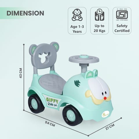 R for Rabbit Giffy Ride On Car For Kids Green