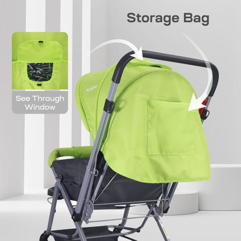 R for Rabbit Kiddie Kingdom Stroller - 3 Position Recline, Easy Fold, Reversible Handle, Rear Wheel Brakes Green Black