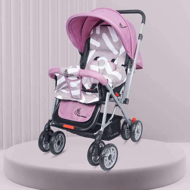 R for Rabbit Lollipop Lite Stroller - Travel Friendly, Easy To Fold, Reversible Handle, Wheel Lock, Adjustable Leg Rest Purple
