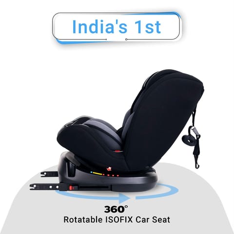 R for Rabbit Jack N Jill Grand ISOFIX Car Seat For Kids 0 To 12 Years Black Grey