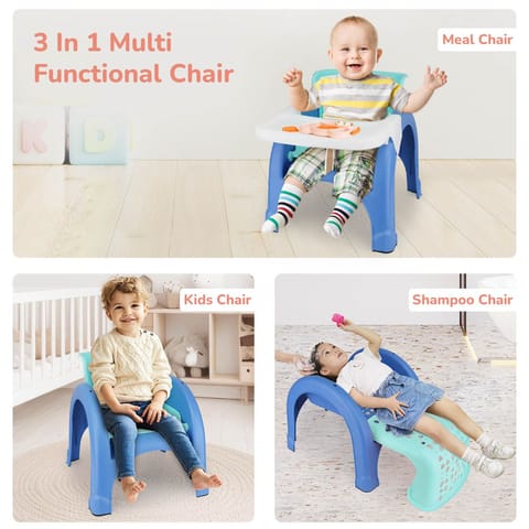 R for Rabbit Jelly Bean 3 In 1 Multi-Functional Kids Chair Green Blue