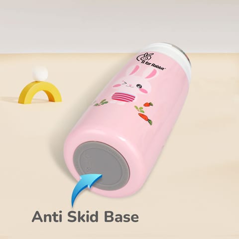 R for Rabbit Steebo Safari Stainless Steel Sipper Bottle For Kids Pink Bunny