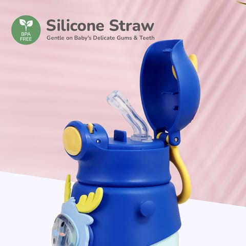 R for Rabbit Steebo Zoobie Stainless Steel Sipper Feeding Bottle For Kids Blue Deer