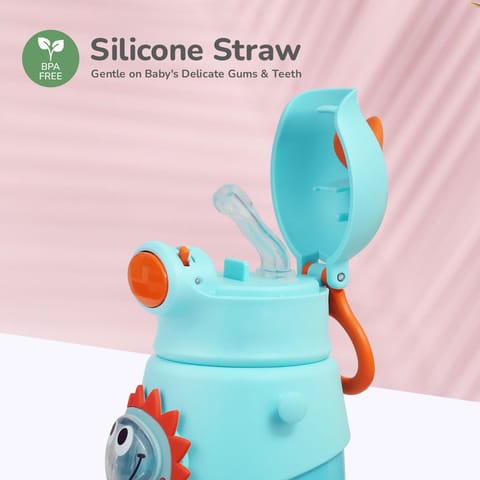 R for Rabbit Steebo Zoobie Stainless Steel Sipper Feeding Bottle For Kids Blue Dino