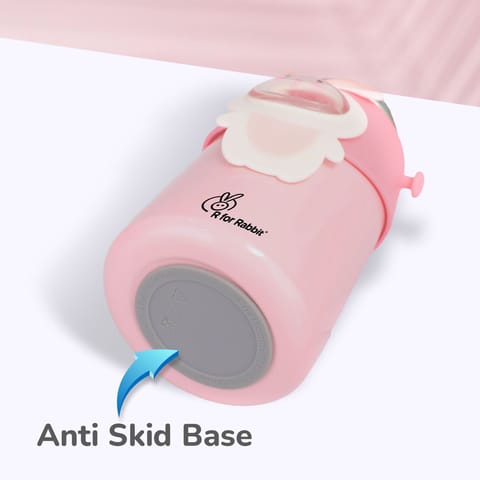 R for Rabbit Steebo Zoobie Stainless Steel Sipper Feeding Bottle For Kids Pink Bunny