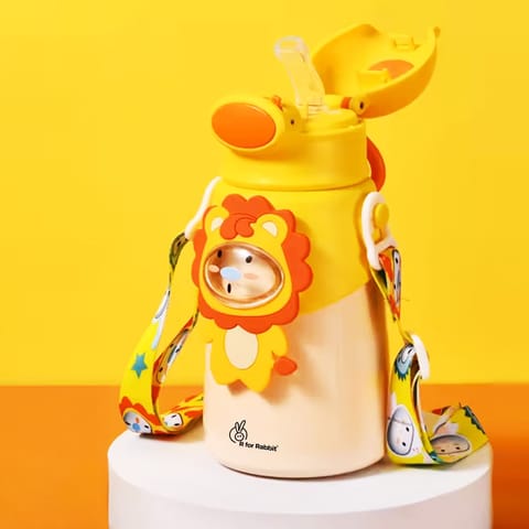 R for Rabbit Steebo Zoobie Stainless Steel Sipper Feeding Bottle For Kids Yellow Lion