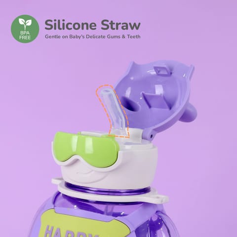 R for Rabbit Tritan Astro Baby Straw Sipper Bottle Purple
