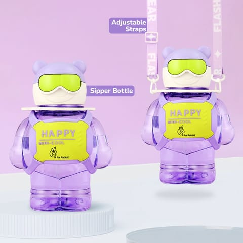R for Rabbit Tritan Astro Baby Straw Sipper Bottle Purple