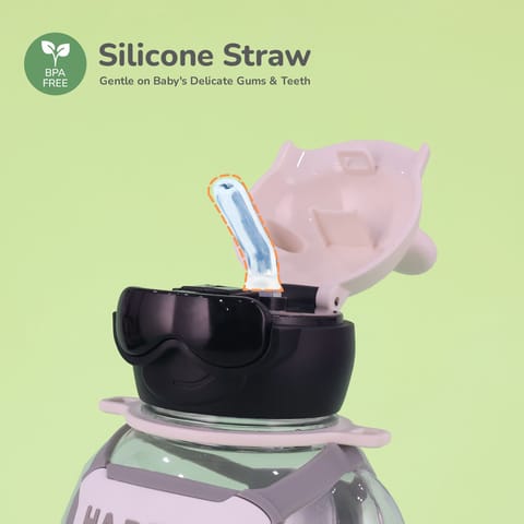 R for Rabbit Tritan Astro Baby Straw Sipper Bottle White