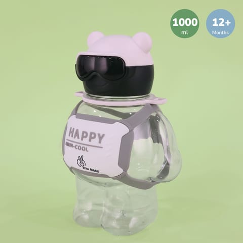 R for Rabbit Tritan Astro Baby Straw Sipper Bottle White
