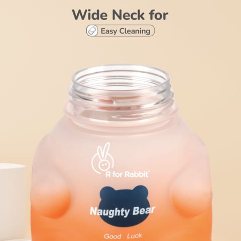 R for Rabbit Tritan Bear Baby Straw Sipper Bottle Orange