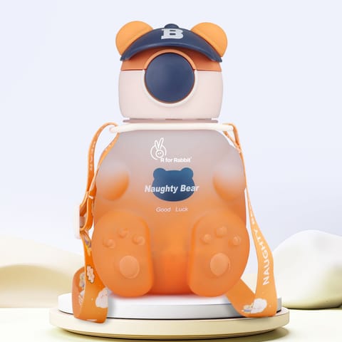 R for Rabbit Tritan Bear Baby Straw Sipper Bottle Orange