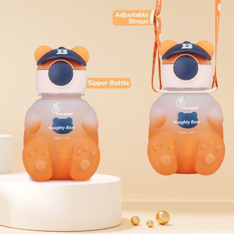 R for Rabbit Tritan Bear Baby Straw Sipper Bottle Orange
