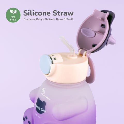 R for Rabbit Tritan Bear Baby Straw Sipper Bottle Purple