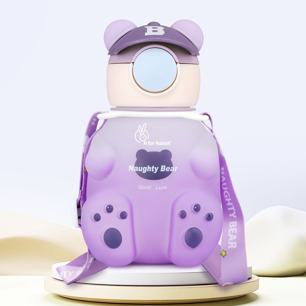 R for Rabbit Tritan Bear Baby Straw Sipper Bottle Purple