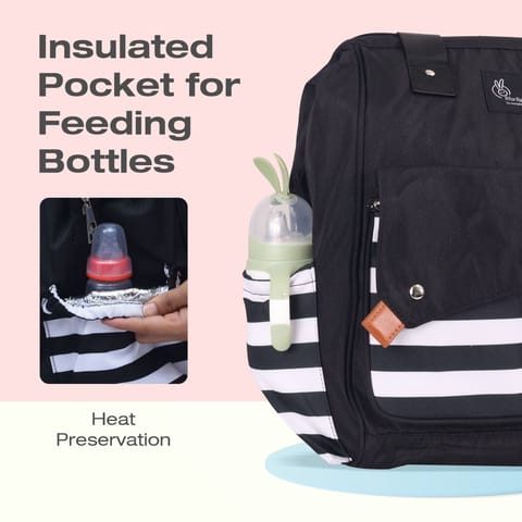 R for Rabbit Caramello Delight Smart Diaper Backpack Bag Black White