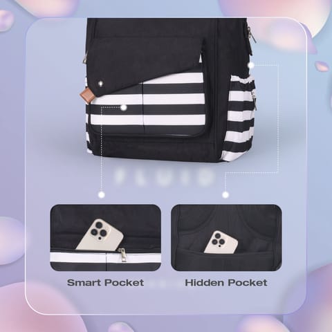 R for Rabbit Caramello Delight Smart Diaper Backpack Bag Black White