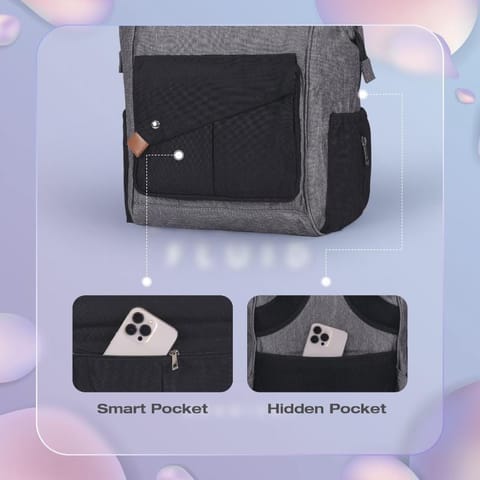R For Rabbit Caramello Delight Smart Diaper Backpack Bag,Grey Black