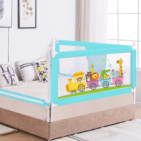 R for Rabbit Safari Bed Rail for Baby Easy Install, Anti-Fall Safeguard for Toddler Safety, Blue