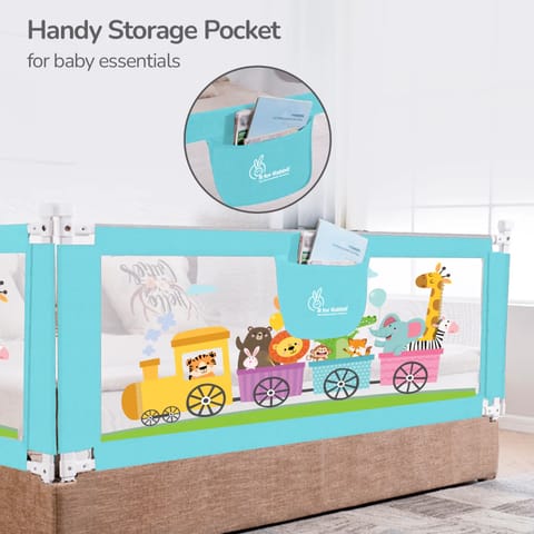 R for Rabbit Safari Bed Rail for Baby Easy Install, Anti-Fall Safeguard for Toddler Safety, Blue